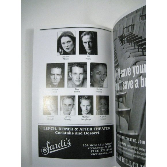 The Vertical Hour Playbill 2007 The Music Box Ticket Julianne Moore Bill Nighy - Picture 8 of 11